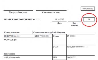 Indikasi informasi yang mengidentifikasi pembayaran dalam perintah transfer dana untuk pembayaran pajak, biaya dan pembayaran lainnya ke sistem anggaran Federasi Rusia